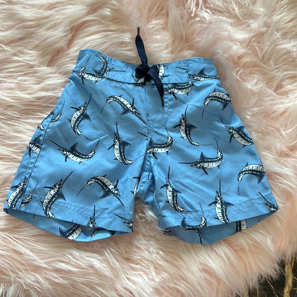 Janie and Jack Baby boys swim trunks with marlins! Size 3-6mo. NEVER WORN! ☀️